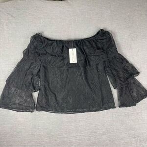 TDC Contemporary Black Lace Off The Shoulder Top NWT Women’s Size XL